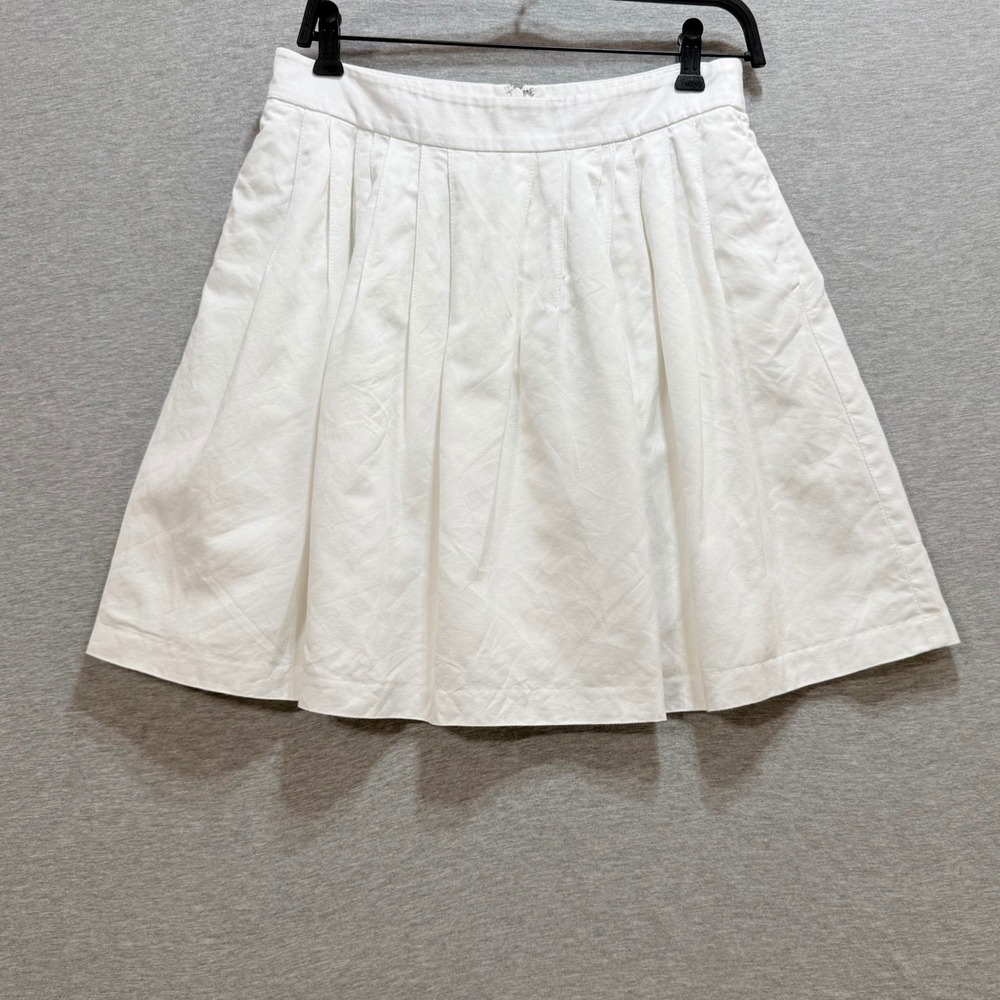 Banana Republic Pleated Skirt Women 4P White Mini Casual Preppy